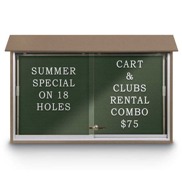 Outdoor Enclosed Combo Board, 72"x36", Bronze Frame/Burgundy & Burgundy